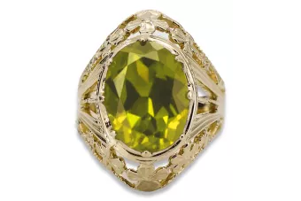  Žlutý peridot 14k žluté zlato Vintage Jewlery vrc031y